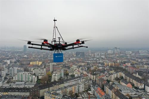 UMT-Mess-Drohne bei Untersuchungen der Atmosphäre über Düsseldorf. Foto: HSD