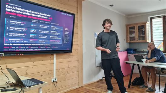 Student mit Präsentation